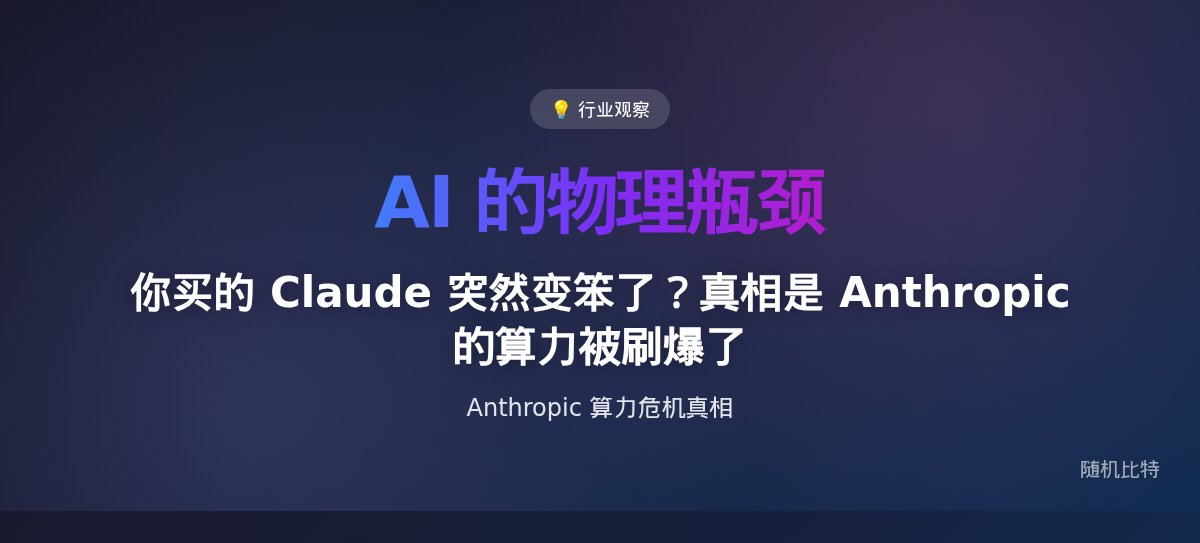 你在抱怨买的 AI 突然变笨了,大厂其实是算力被刷爆了