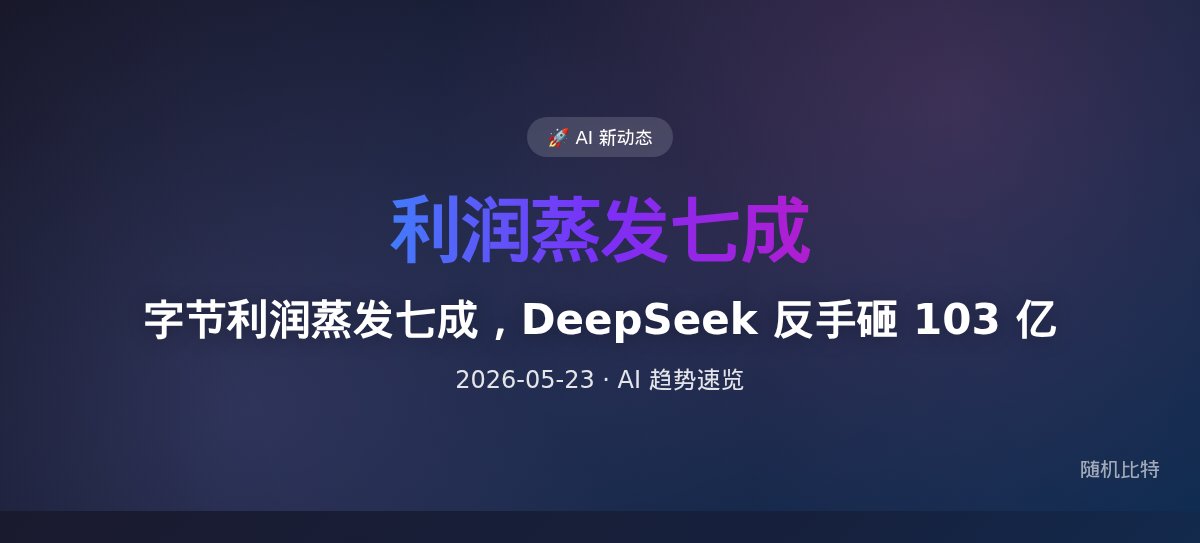 字节利润蒸发七成，DeepSeek 反手砸 103 亿