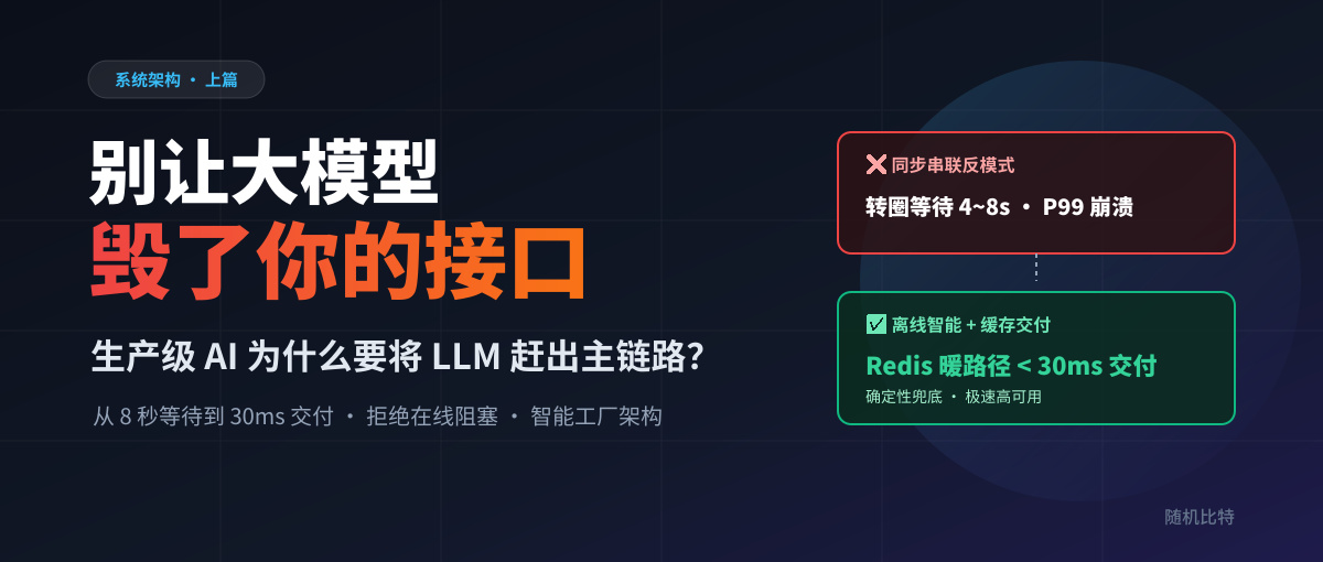 别让大模型毁了你的接口:生产级 AI 为什么要将 LLM 赶出主链路?