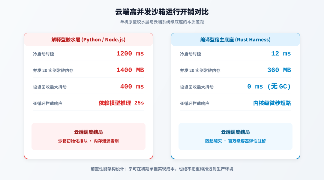 云端高并发沙箱运行开销对比