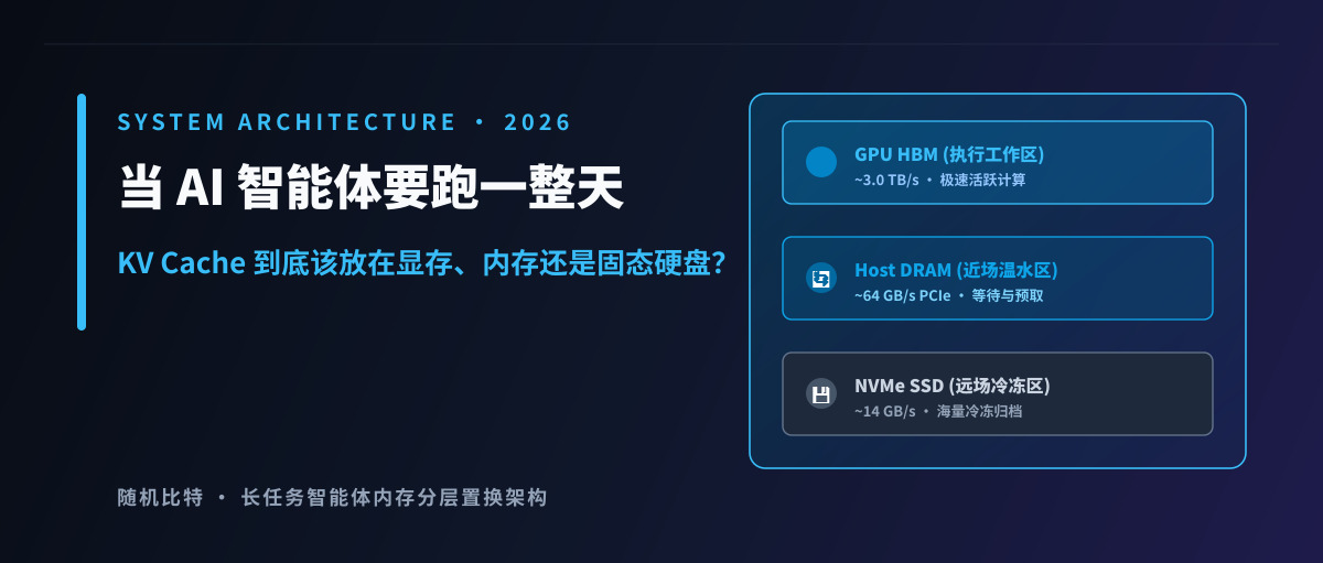 当 AI 智能体要跑一整天:KV Cache 到底该放在显存、内存还是固态硬盘?